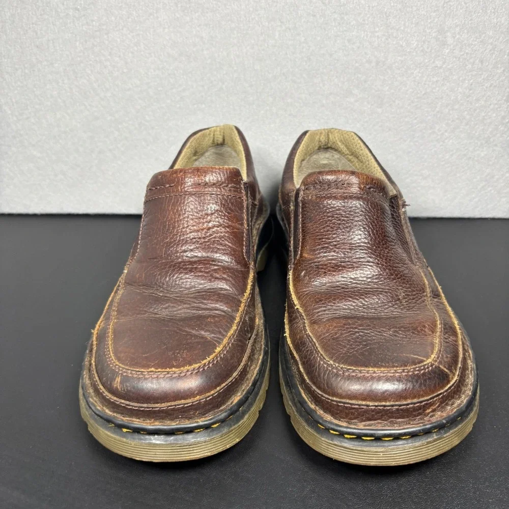 Dr Doc Martens Loafer Slip On Shoes Mens 8M Brown Pebbled Leather 11198 Sneakers